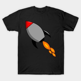 Exciting and Fun Fire Blazing Rocket Cartoon T-Shirt